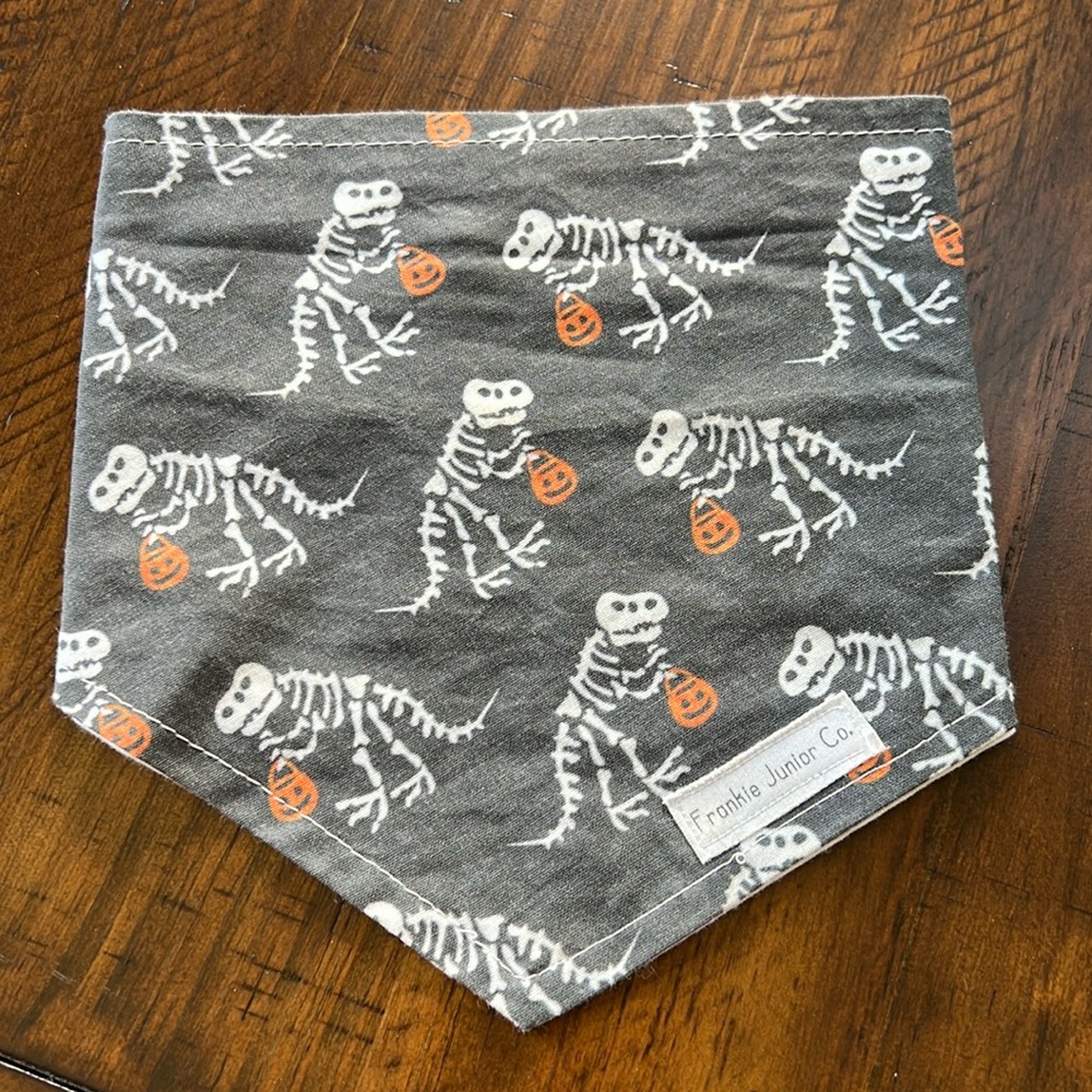 🐶 3 for $15🐶 
Dinosaur Halloween Dog Bandana with Snaps size Med